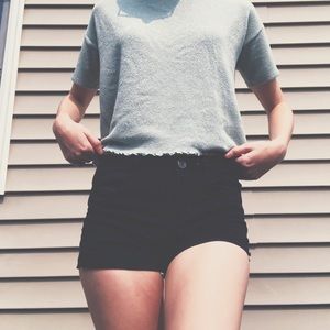 SO Black High Waisted Shorts
